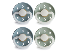 FRIGG stone blue/sage pacifier Moon Phase night latex (4-pack)